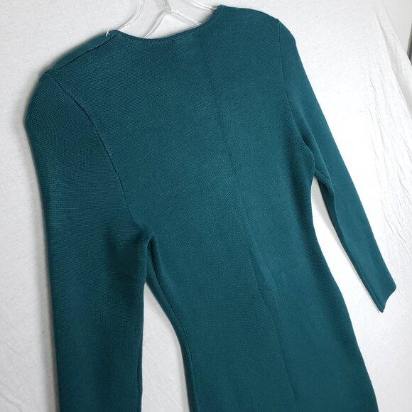 NWOT Abercrombie & Fitch Knit Mini Dress Long Sleeve Front Zip in Teal size SP - Picture 9 of 12